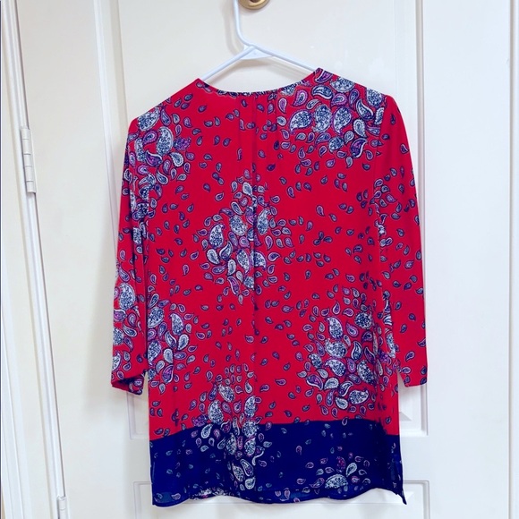 Jones New York Red and Navy Paisley Blouse - Picture 8 of 10